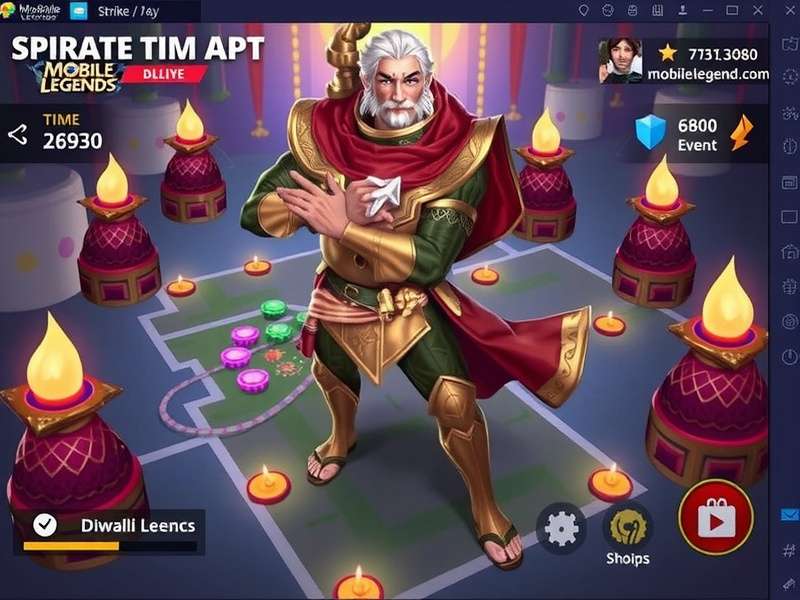 Diwali Special Event in Apex Mobile Legends Strike Apex Mobile Legends Strike Diwali event with decorated map and hero in traditional outfit
